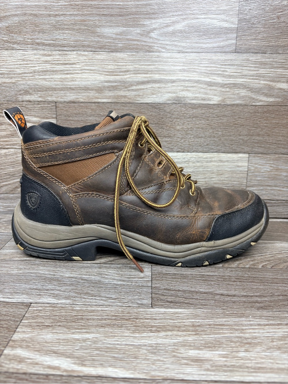 Arita Men’s Terrain Boots Soft Toe in Distressed Brown Padded Collar Sz 9D - Picture 13 of 14